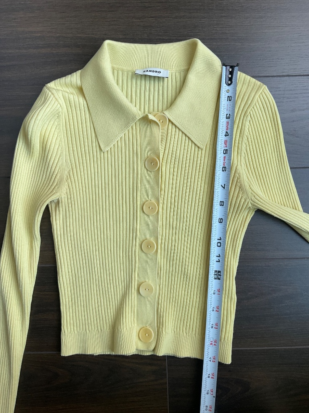 Sandro Ribbed Crop Cardigan - Picture 7 of 8